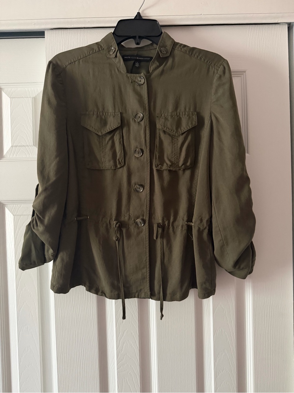 White House Black Market Olive Green Utility Jacket